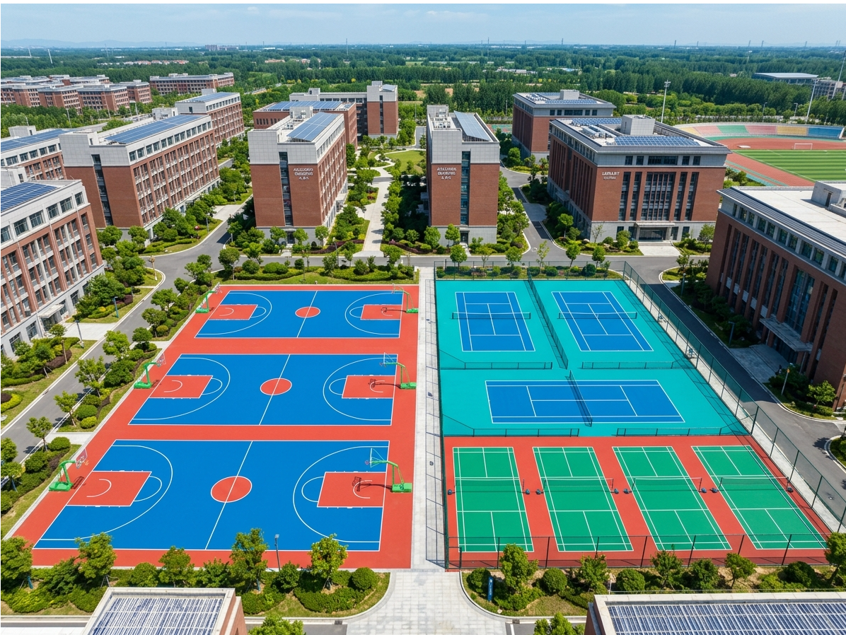 济宁市硅PU球场混合型塑胶跑道 - 方案